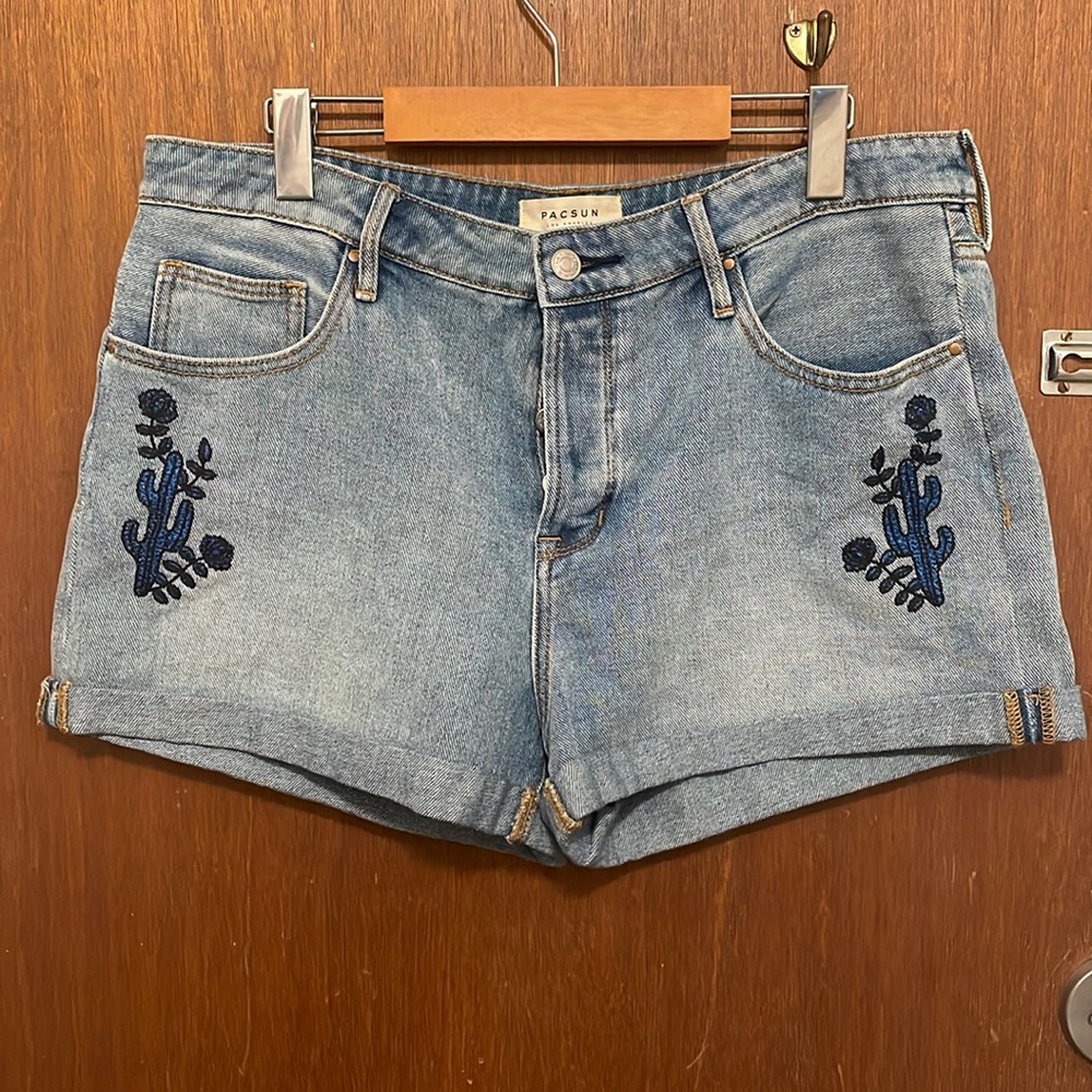 Pacsun Cactus High Waisted Girlfriend Denim Shorts